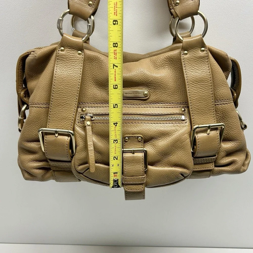 Michael Kors Austin Pebbled Leather Satchel Bag Hobo Shoulder Bag‎ Gold Hardware